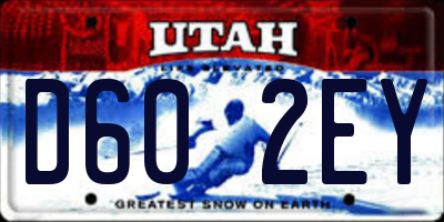 UT license plate D602EY