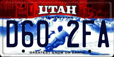 UT license plate D602FA