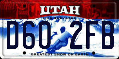 UT license plate D602FB