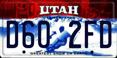 UT license plate D602FD
