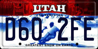 UT license plate D602FE