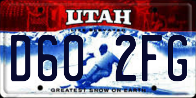 UT license plate D602FG