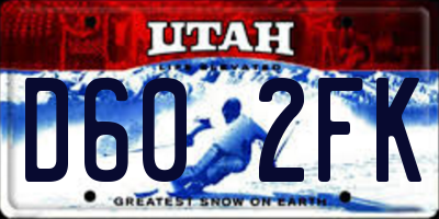 UT license plate D602FK