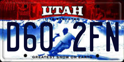 UT license plate D602FN