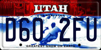 UT license plate D602FU