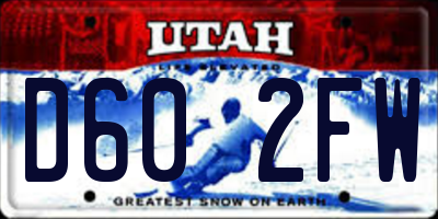 UT license plate D602FW