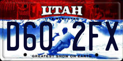 UT license plate D602FX