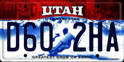UT license plate D602HA