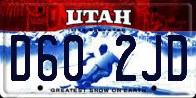 UT license plate D602JD