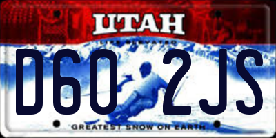 UT license plate D602JS