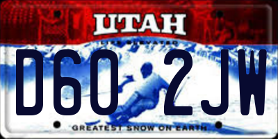 UT license plate D602JW