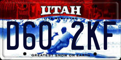 UT license plate D602KF