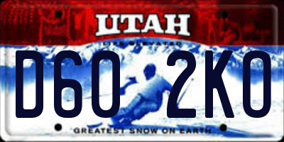 UT license plate D602KO