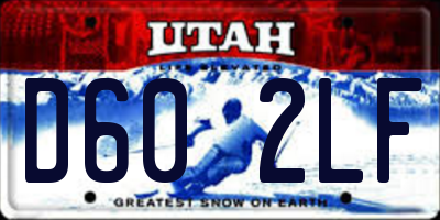 UT license plate D602LF