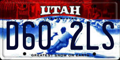 UT license plate D602LS