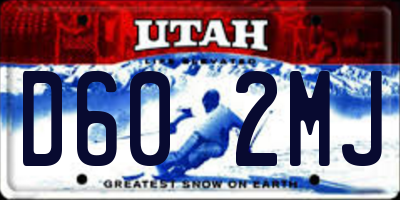 UT license plate D602MJ