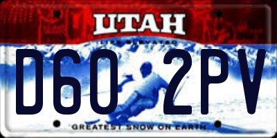 UT license plate D602PV