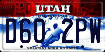 UT license plate D602PW