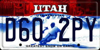 UT license plate D602PY