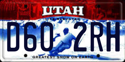 UT license plate D602RH