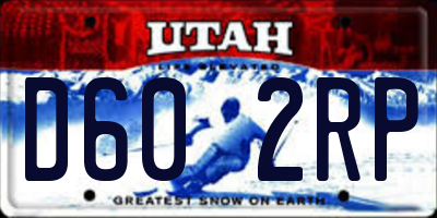UT license plate D602RP