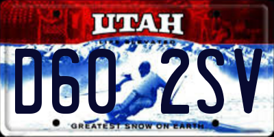 UT license plate D602SV
