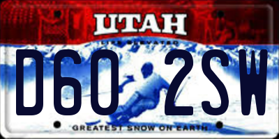 UT license plate D602SW