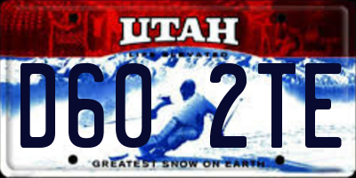 UT license plate D602TE