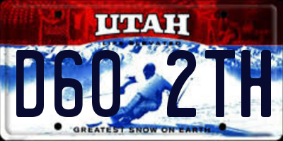 UT license plate D602TH