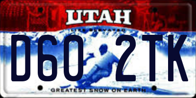 UT license plate D602TK