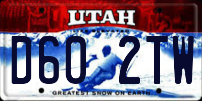 UT license plate D602TW