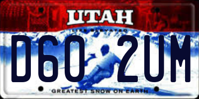 UT license plate D602UM