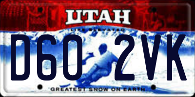 UT license plate D602VK