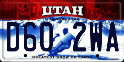 UT license plate D602WA