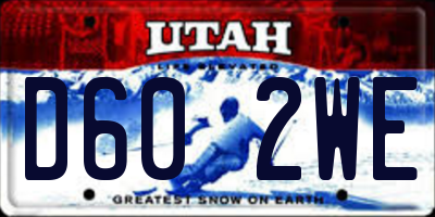 UT license plate D602WE