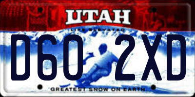 UT license plate D602XD