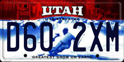 UT license plate D602XM