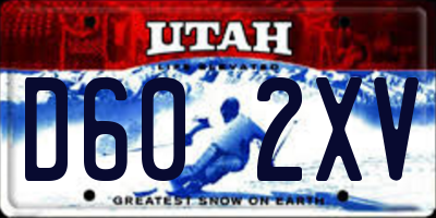 UT license plate D602XV