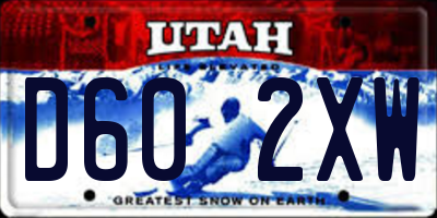 UT license plate D602XW