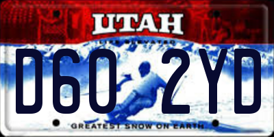 UT license plate D602YD