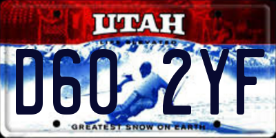 UT license plate D602YF
