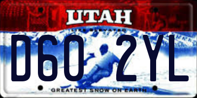 UT license plate D602YL