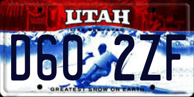UT license plate D602ZF