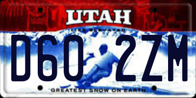 UT license plate D602ZM