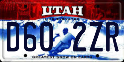 UT license plate D602ZR