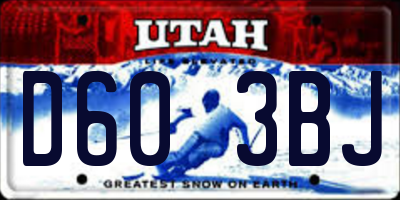 UT license plate D603BJ