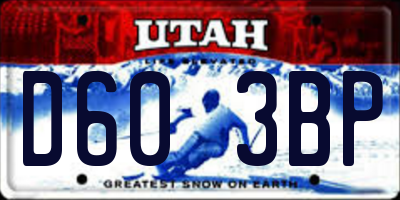 UT license plate D603BP