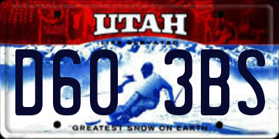 UT license plate D603BS