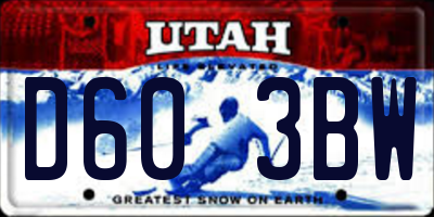 UT license plate D603BW