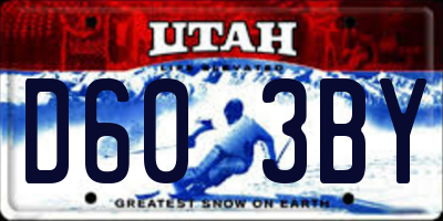 UT license plate D603BY